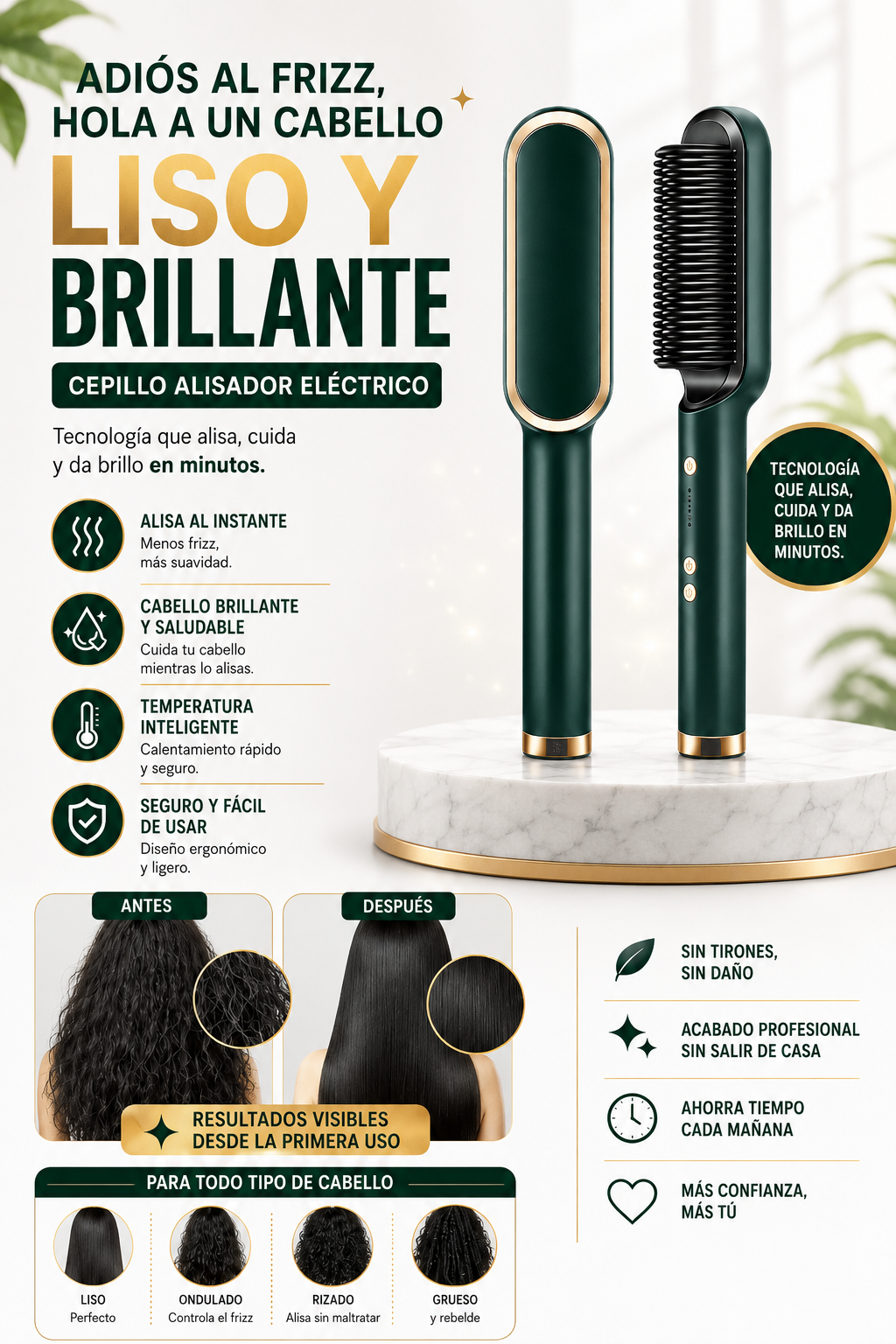 Cepillo Alisador Eléctrico